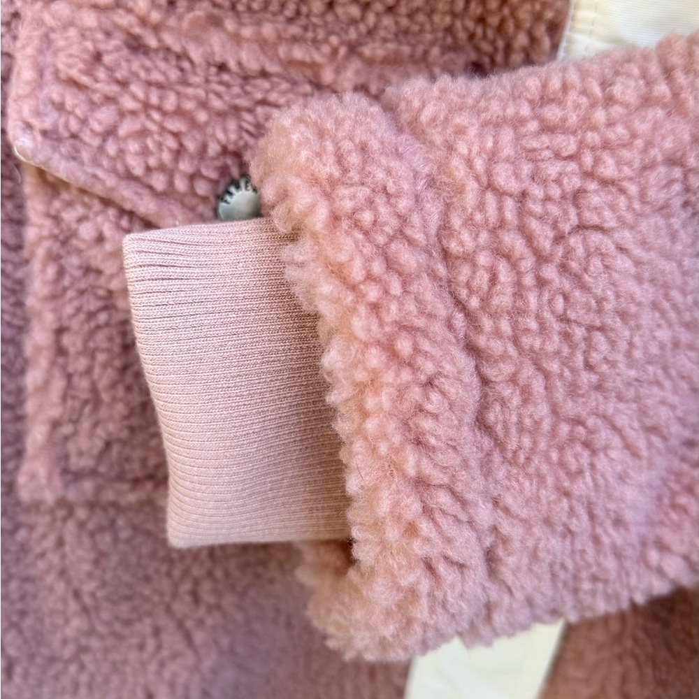 NWT Faherty Pink and Cream Teddy Jacket size XS - Picture 4 of 6